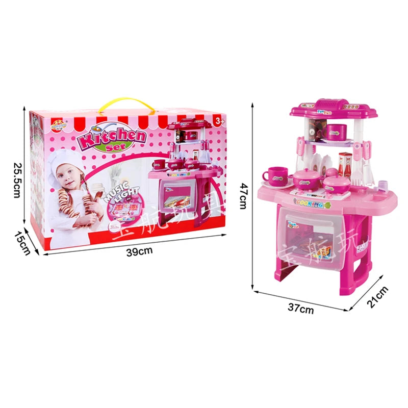Cozinha Infantil Grande Completa Com Geladeira Forno Fogão Fruteira Menina Sai Água de Verdade