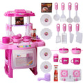 Cozinha Infantil Grande Completa Com Geladeira Forno Fogão Fruteira Menina Sai Água de Verdade