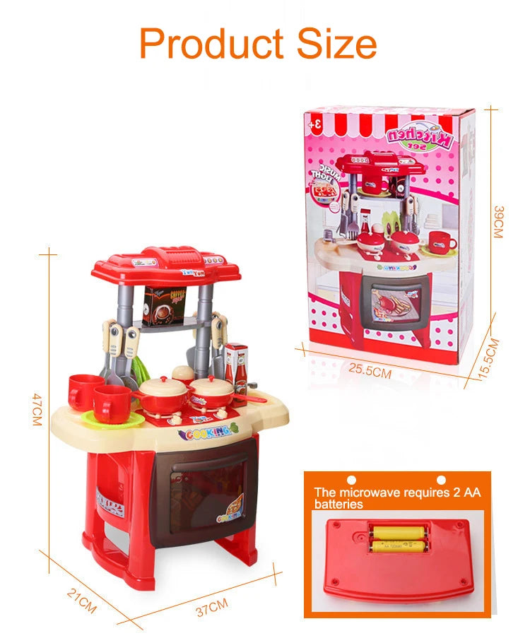 Cozinha Infantil Grande Completa Com Geladeira Forno Fogão Fruteira Menina Sai Água de Verdade