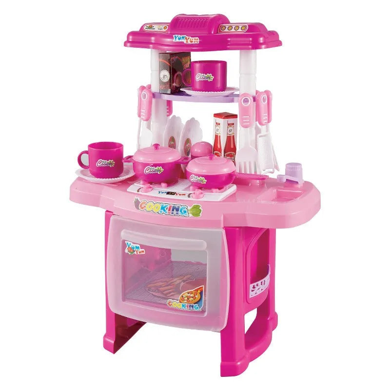Cozinha Infantil Grande Completa Com Geladeira Forno Fogão Fruteira Menina Sai Água de Verdade